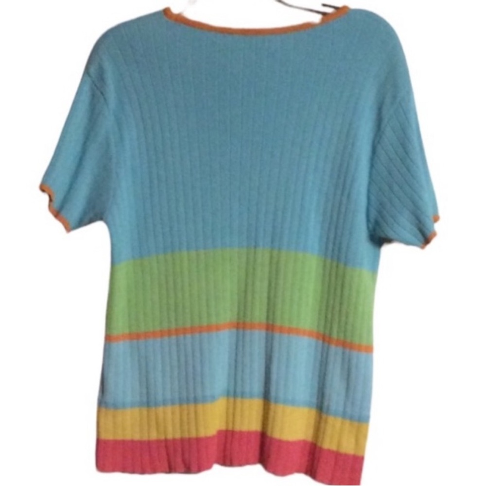 LIZ CLAIBORNE LIZWEAR Colorful Summer SWEATER Size LARGE - Picture 2 of 9